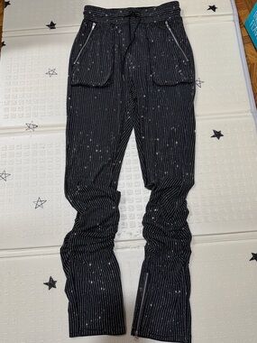 AKIRA Black Joggers with Rhinestone Trim